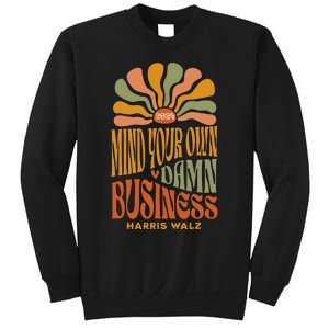 Harris Walz Mind Your Own Damn Business Boho Flower Sweatshirt