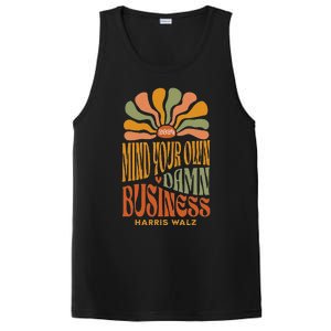 Harris Walz Mind Your Own Damn Business Boho Flower PosiCharge Competitor Tank