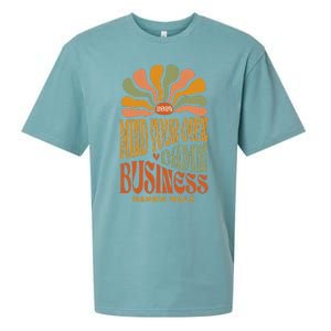 Harris Walz Mind Your Own Damn Business Boho Flower Sueded Cloud Jersey T-Shirt