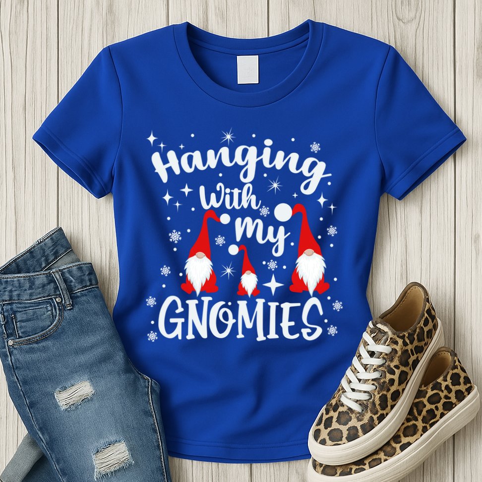 Hanging With My Gnomies Christmas Winter Womens T-Shirt