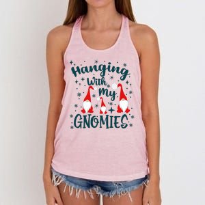 Hanging With My Gnomies Christmas Winter Women's Knotted Racerback Tank