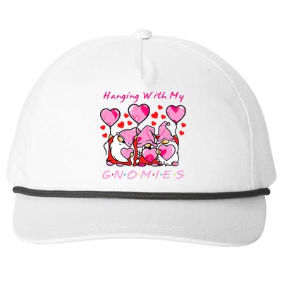 Hanging With My Gnomies Funny Gnome Friend Valentines Day Snapback Five-Panel Rope Hat