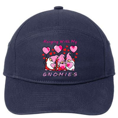 Hanging With My Gnomies Funny Gnome Friend Valentines Day 7-Panel Snapback Hat