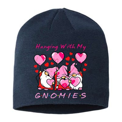 Hanging With My Gnomies Funny Gnome Friend Valentines Day Sustainable Beanie