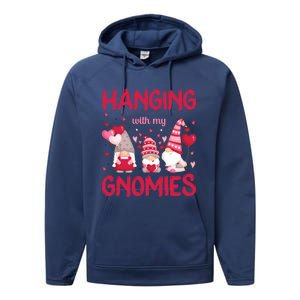 Hanging With My Gnomies Funny Valentines Day Gift Performance Fleece Hoodie