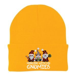 Hanging With My Gnomies Family Christmas Gnome Funny Knit Cap Winter Beanie