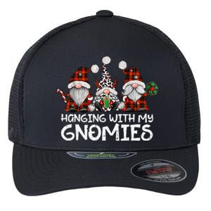 Hanging With My Gnomies Family Christmas Gnome Funny Flexfit Unipanel Trucker Cap