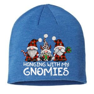 Hanging With My Gnomies Family Christmas Gnome Funny Sustainable Beanie