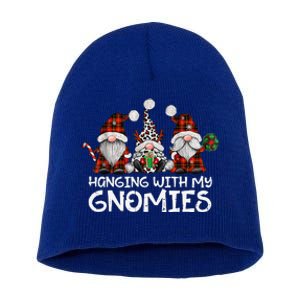 Hanging With My Gnomies Family Christmas Gnome Funny Short Acrylic Beanie