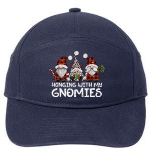 Hanging With My Gnomies Family Christmas Gnome Funny 7-Panel Snapback Hat