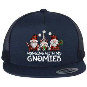 Hanging With My Gnomies Family Christmas Gnome Funny Flat Bill Trucker Hat