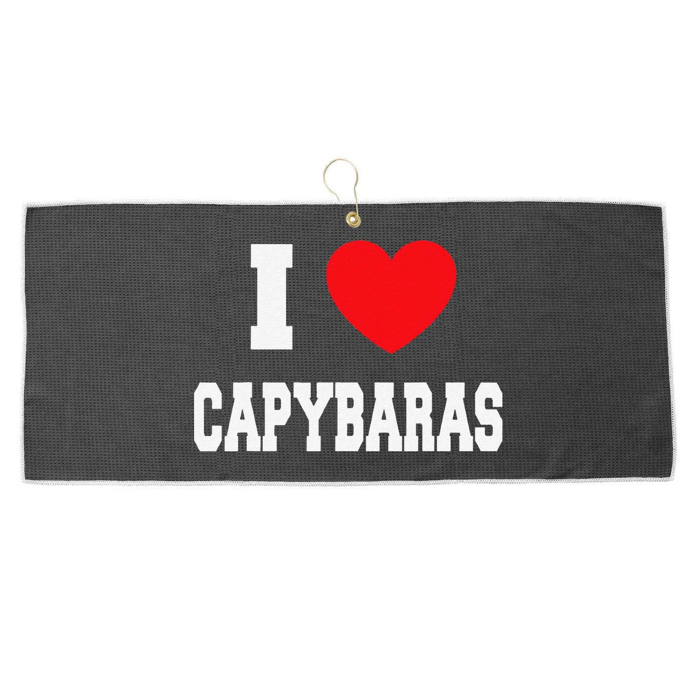 Home Where My Capybaras Gifts for Capybaras Lovers  Large Microfiber Waffle Golf Towel
