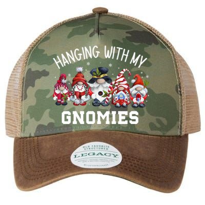 Hanging With My Gnomies Funny Garden Gnomes Christmas Gift Legacy Tie Dye Trucker Hat