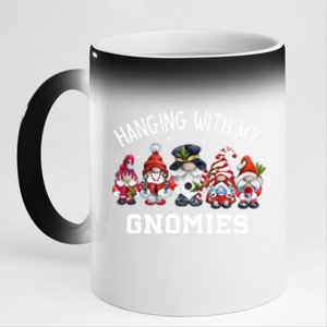 Hanging With My Gnomies Funny Garden Gnomes Christmas Gift 11oz Black Color Changing Mug