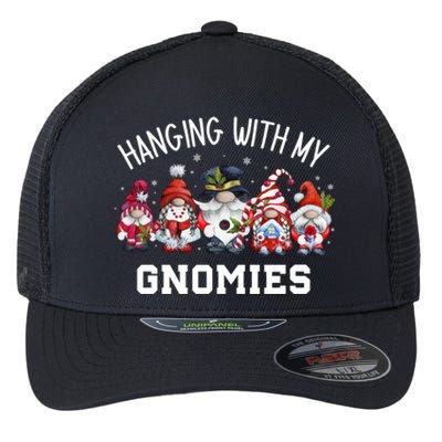 Hanging With My Gnomies Funny Garden Gnomes Christmas Gift Flexfit Unipanel Trucker Cap