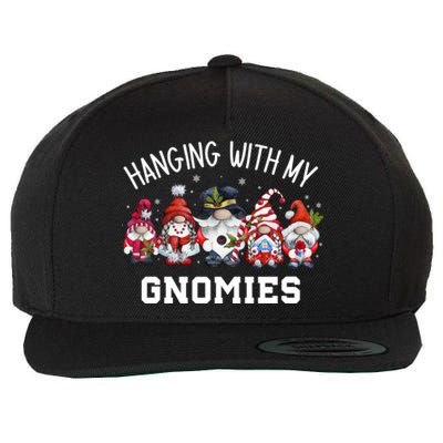 Hanging With My Gnomies Funny Garden Gnomes Christmas Gift Wool Snapback Cap