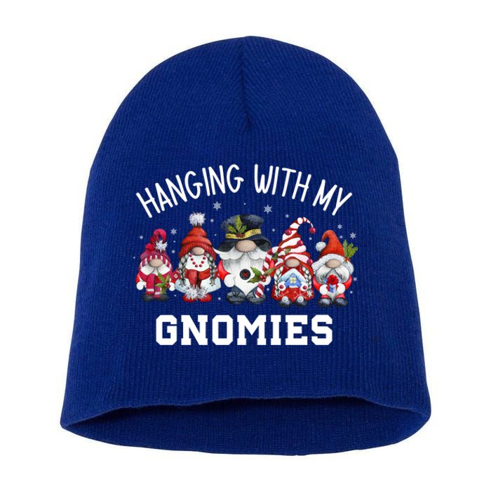 Hanging With My Gnomies Funny Garden Gnomes Christmas Gift Short Acrylic Beanie