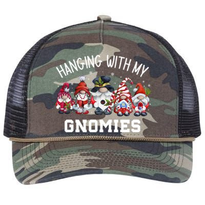 Hanging With My Gnomies Funny Garden Gnomes Christmas Gift Retro Rope Trucker Hat Cap