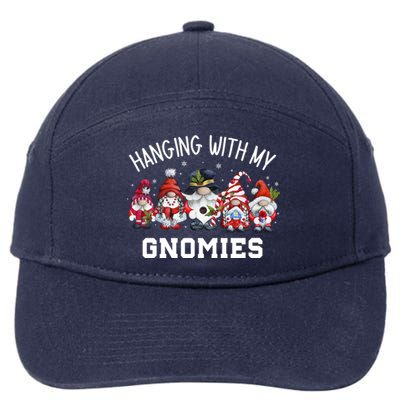 Hanging With My Gnomies Funny Garden Gnomes Christmas Gift 7-Panel Snapback Hat