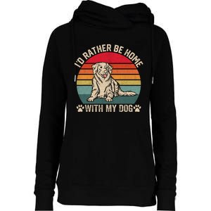 Home With My Dog Love Womens Funnel Neck Pullover Hood