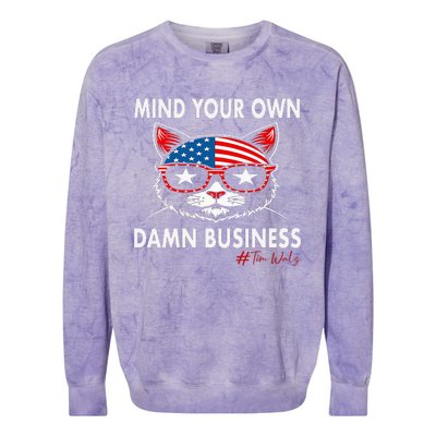 Harris Walz Mind Your Own Damn Business Colorblast Crewneck Sweatshirt