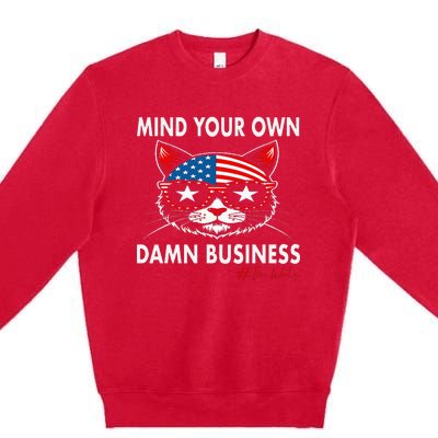 Harris Walz Mind Your Own Damn Business Premium Crewneck Sweatshirt