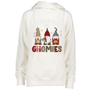 Hanging With My Gnomies Gnomes Christmas Family Pajamas Womens Funnel Neck Pullover Hood