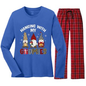 Hanging With My Gnomies Gnomes Christmas Family Pajamas Women's Long Sleeve Flannel Pajama Set 