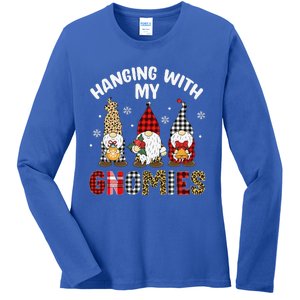 Hanging With My Gnomies Gnomes Christmas Family Pajamas Ladies Long Sleeve Shirt