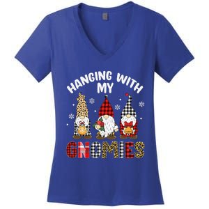 Hanging With My Gnomies Gnomes Christmas Family Pajamas Women's V-Neck T-Shirt