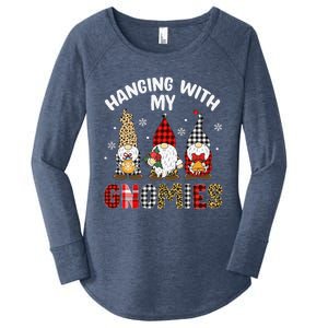 Hanging With My Gnomies Gnomes Christmas Family Pajamas Women's Perfect Tri Tunic Long Sleeve Shirt