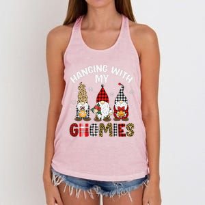 Hanging With My Gnomies Gnomes Christmas Family Pajamas Women's Knotted Racerback Tank