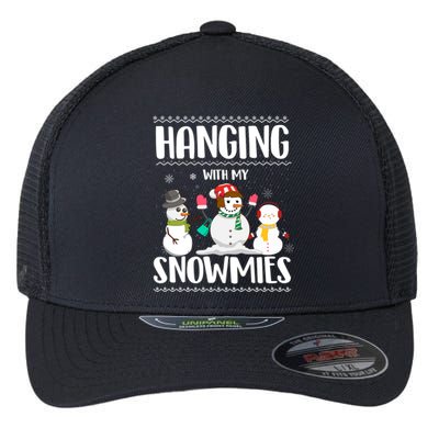 Hanging With My Snowmies Gift Flexfit Unipanel Trucker Cap