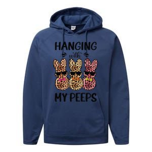 Hanging With My Peeps Trio Bunny Sunglas Lopard Easter Gift Performance Fleece Hoodie