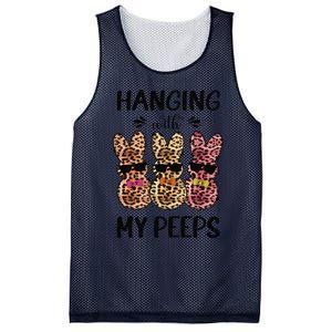 Hanging With My Peeps Trio Bunny Sunglas Lopard Easter Gift Mesh Reversible Basketball Jersey Tank