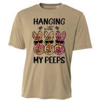 Hanging With My Peeps Trio Bunny Sunglas Lopard Easter Gift Cooling Performance Crew T-Shirt