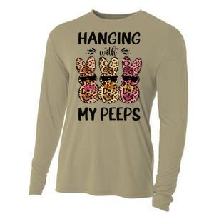 Hanging With My Peeps Trio Bunny Sunglas Lopard Easter Gift Cooling Performance Long Sleeve Crew