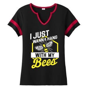 Hang With My Bees Beekeeper & Beekeeping Gift Ladies Halftime Notch Neck Tee