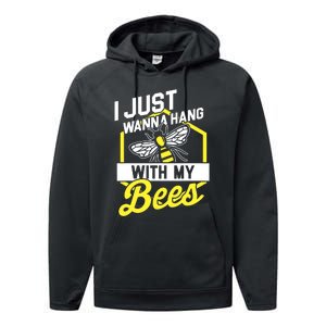 Hang With My Bees Beekeeper & Beekeeping Gift Performance Fleece Hoodie