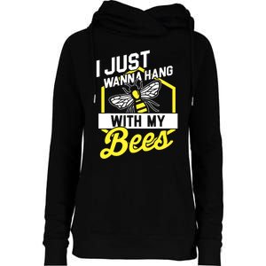 Hang With My Bees Beekeeper & Beekeeping Gift Womens Funnel Neck Pullover Hood