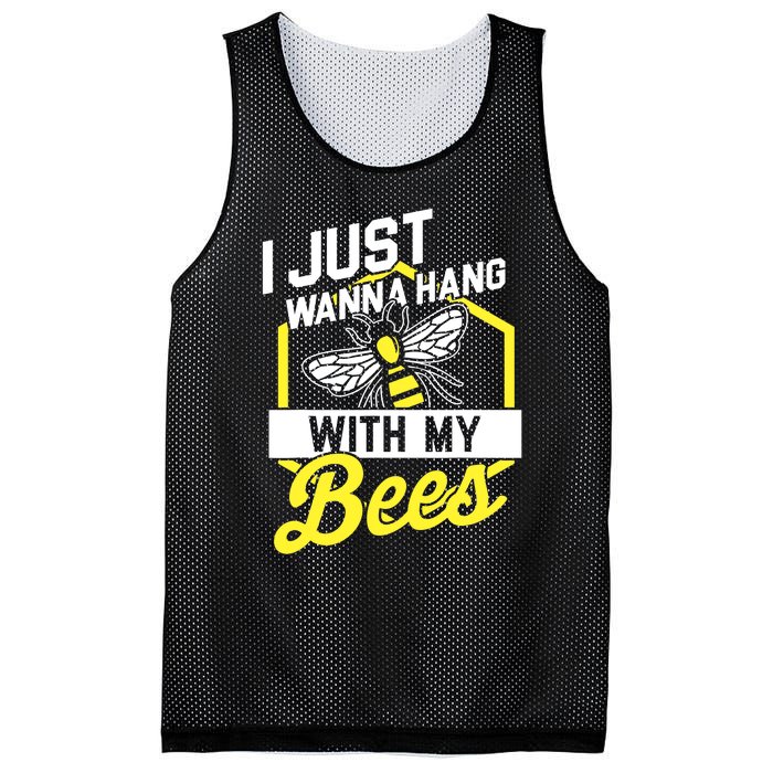 Hang With My Bees Beekeeper & Beekeeping Gift Mesh Reversible Basketball Jersey Tank