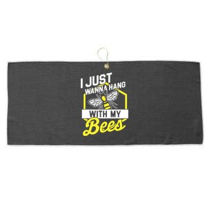 Hang With My Bees Beekeeper & Beekeeping Gift Large Microfiber Waffle Golf Towel