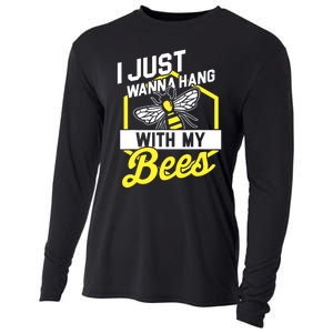 Hang With My Bees Beekeeper & Beekeeping Gift Cooling Performance Long Sleeve Crew