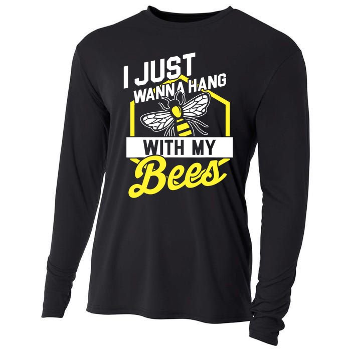 Hang With My Bees Beekeeper & Beekeeping Gift Cooling Performance Long Sleeve Crew