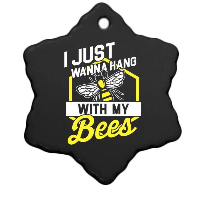 Hang With My Bees Beekeeper & Beekeeping Gift Ceramic Star Ornament