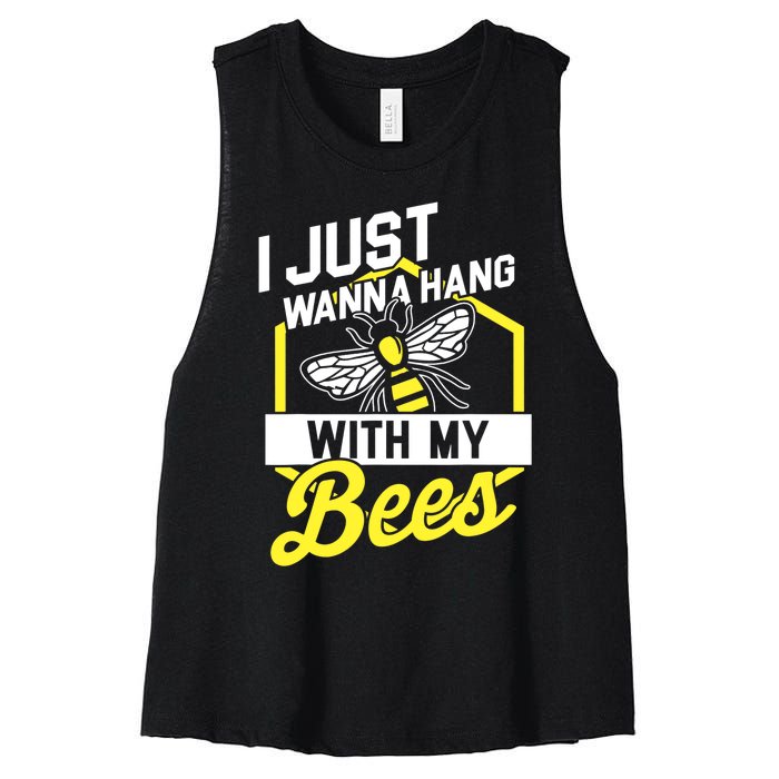 Hang With My Bees Beekeeper & Beekeeping Gift Women's Racerback Cropped Tank