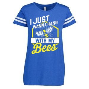 Hang With My Bees Beekeeper & Beekeeping Gift Enza Ladies Jersey Football T-Shirt