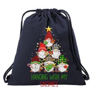 Hanging With My Gnomies Nordic Santa Gnome Christmas Pajama Drawstring Bag