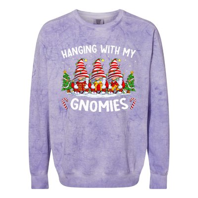 Hanging With My Gnomies Matching Family Christmas Pjs Gnome  Colorblast Crewneck Sweatshirt