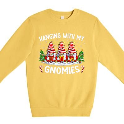 Hanging With My Gnomies Matching Family Christmas Pjs Gnome  Premium Crewneck Sweatshirt